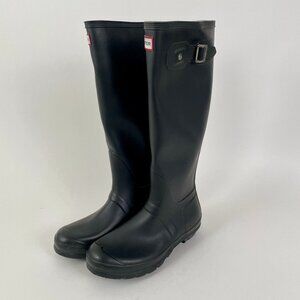 Hunter Original Tall Rubber Rain Boots, Matte Black, Size 8 (39 EU)